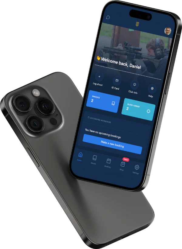 The Range Mate member portal on a phone